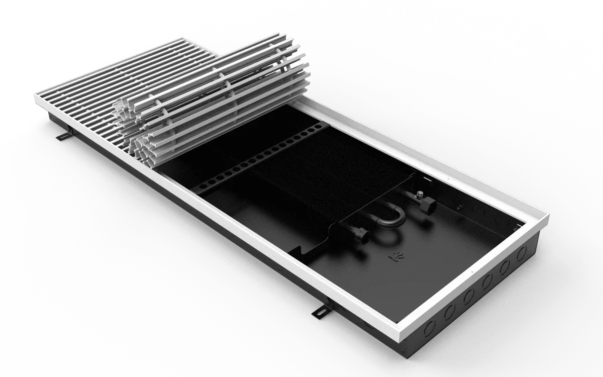 Водяной конвектор отопления в пол ВК.075.400.4ТГ VITRON